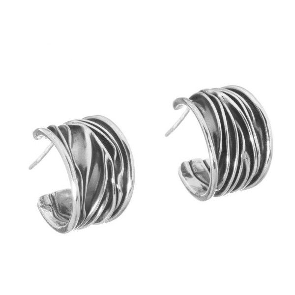 Arracadas pavonadas de plata