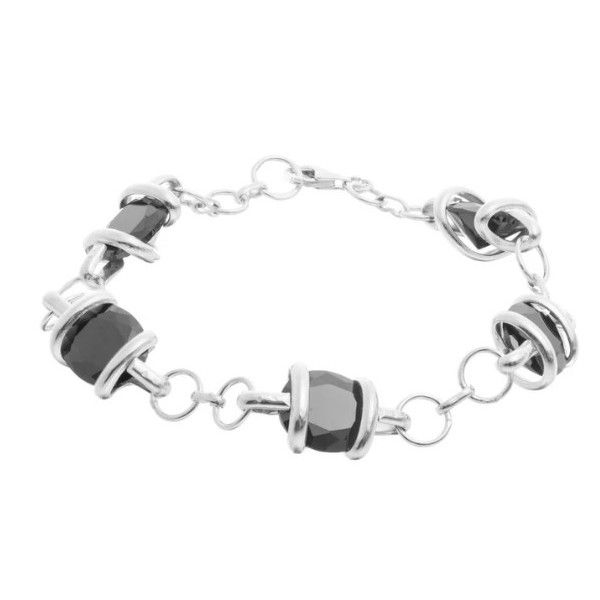 Pulsera de plata con zirconias grandes engarzadas