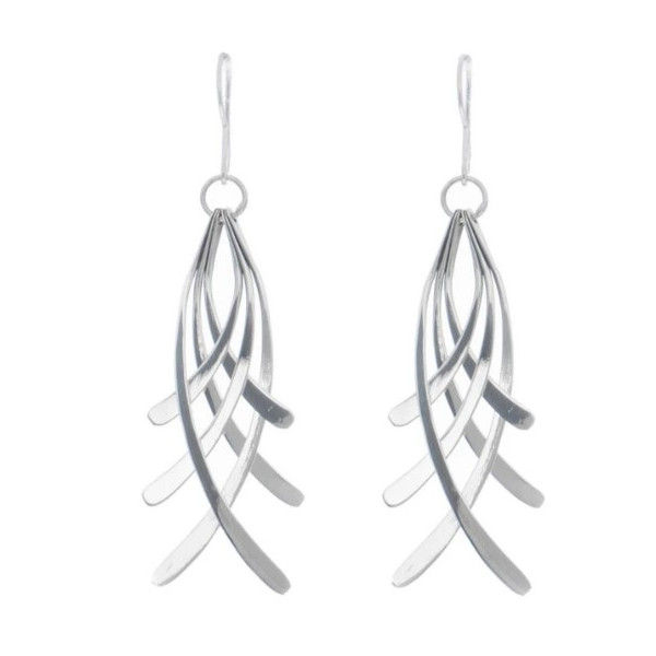 Miniatura: Aretes de tiras largas de plata