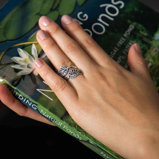 Miniatura: Anillo dúo de hojas