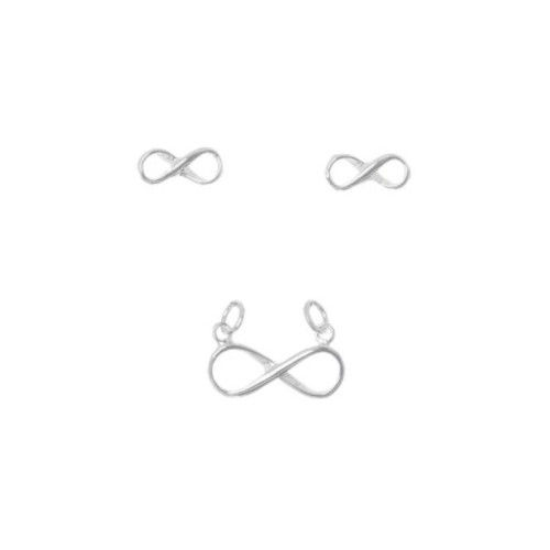 Dije y aretes de infinito