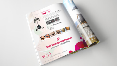 Magazine advertising design.