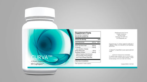 Curva Supplement FDA label design and graphic design by Lars Owens Design in Lincoln, NE.