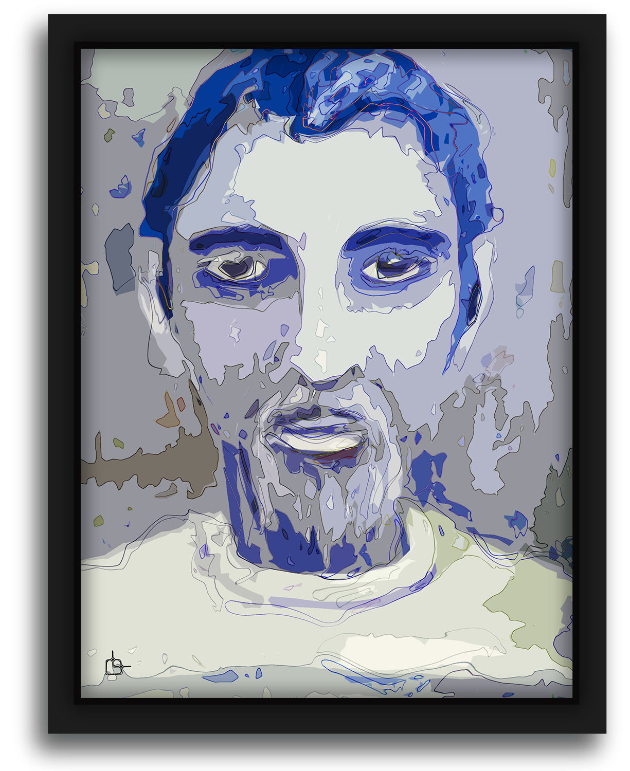 Cobalt Blues Illustration - Signed Art Print
