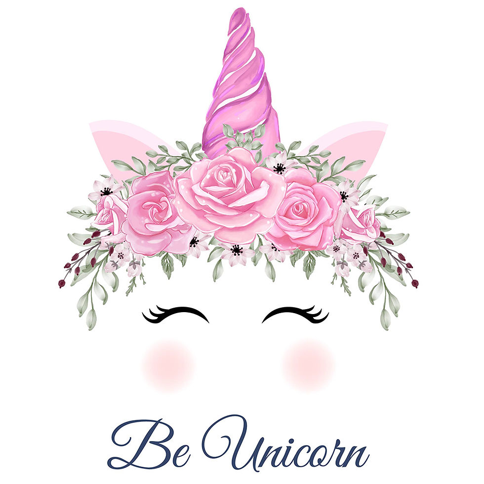 Miniature : Licorne aquarelle rose