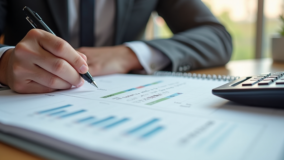 Close-up view of wedding budget planner with notes and calculator