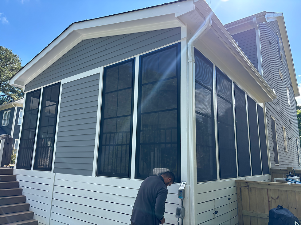 Custom 3-season porch conversion with aluminum framing