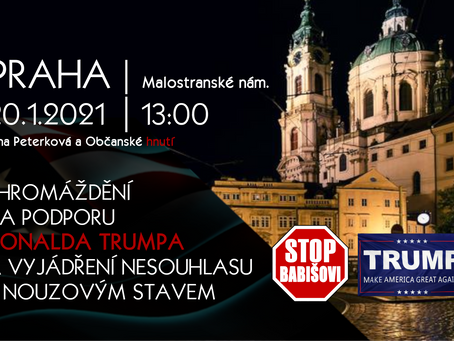 Pozvánka: Shromáždění na podporu D. Trumpa a nesouhlas s nouzovým stavem – 20. 1. 2021 od 13 hod