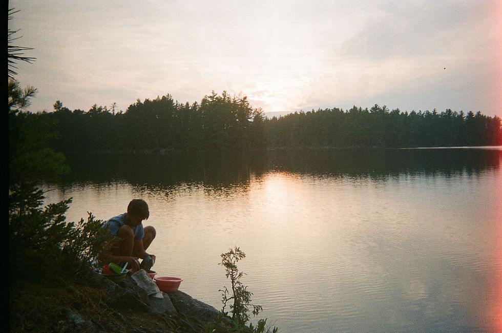 Quetico Ontario Canoe Trip, Headwaters Wilderness Program, Lake Campsite Sunset, Field and Nature Philosophy Courses