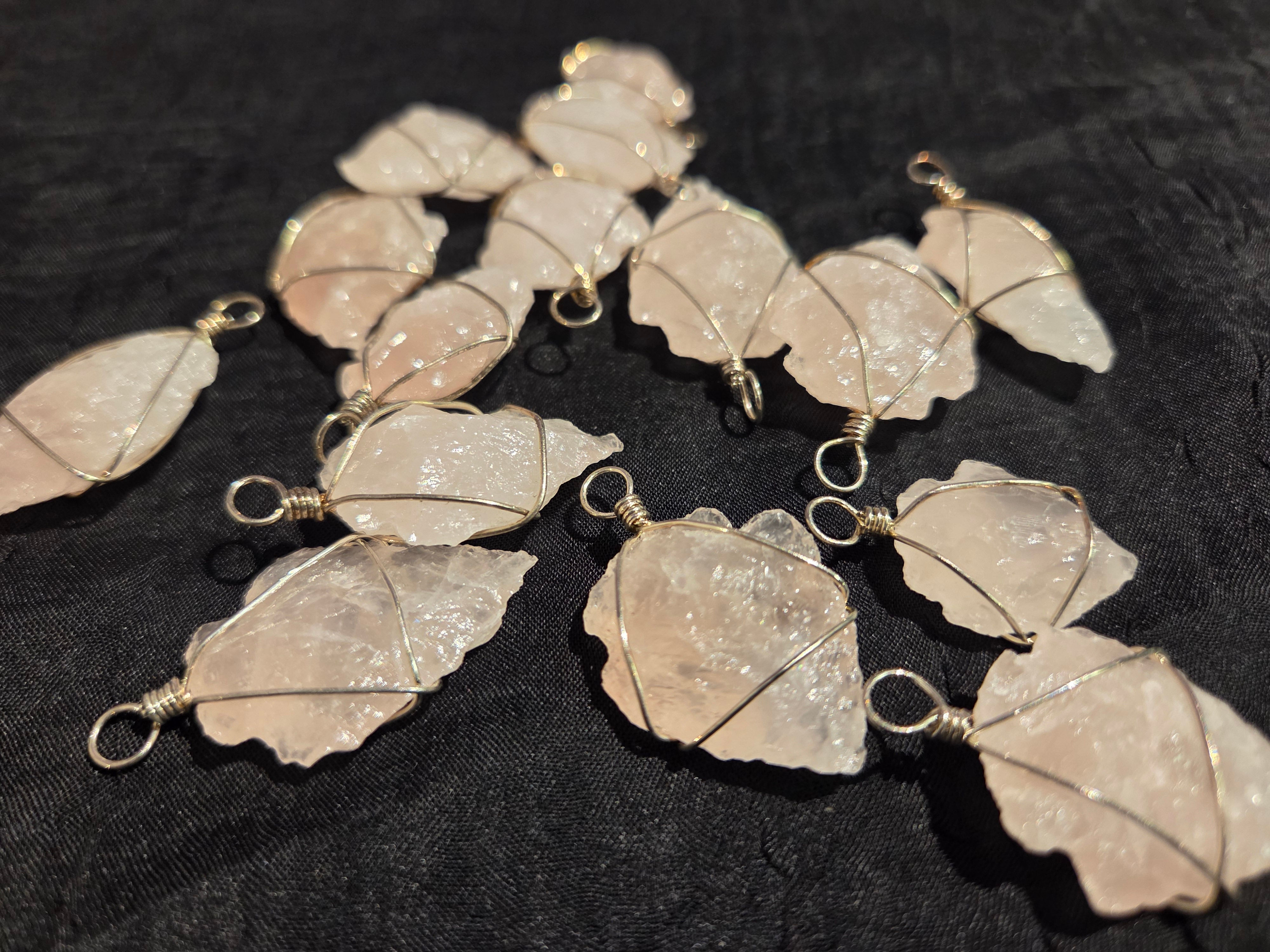 Rose Quartz Arrowhead Pendant – Love & Empowerment