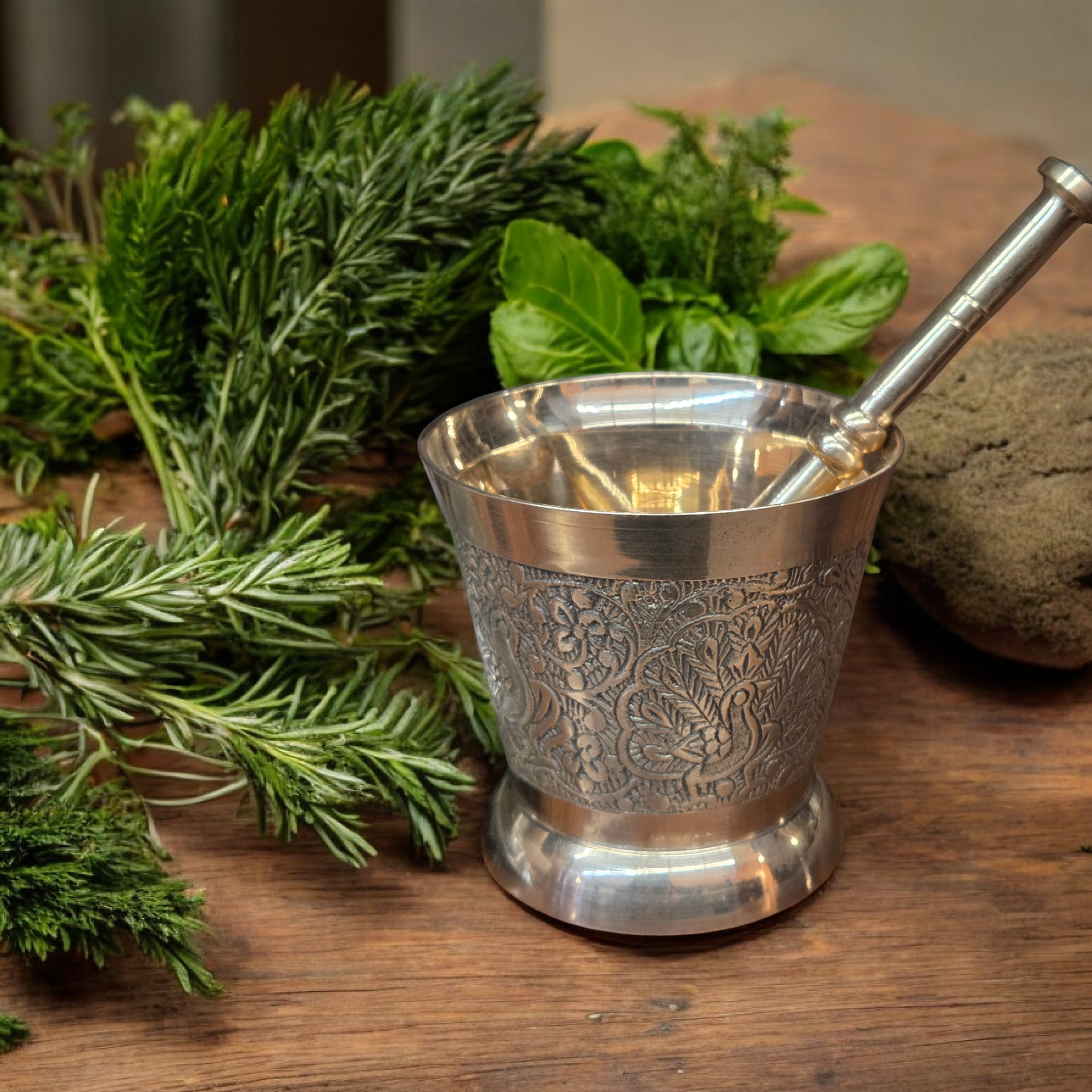 Small Brass Mortar and Pestle