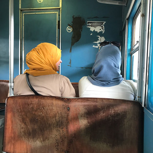 Ladies on the TGM train in Tunis