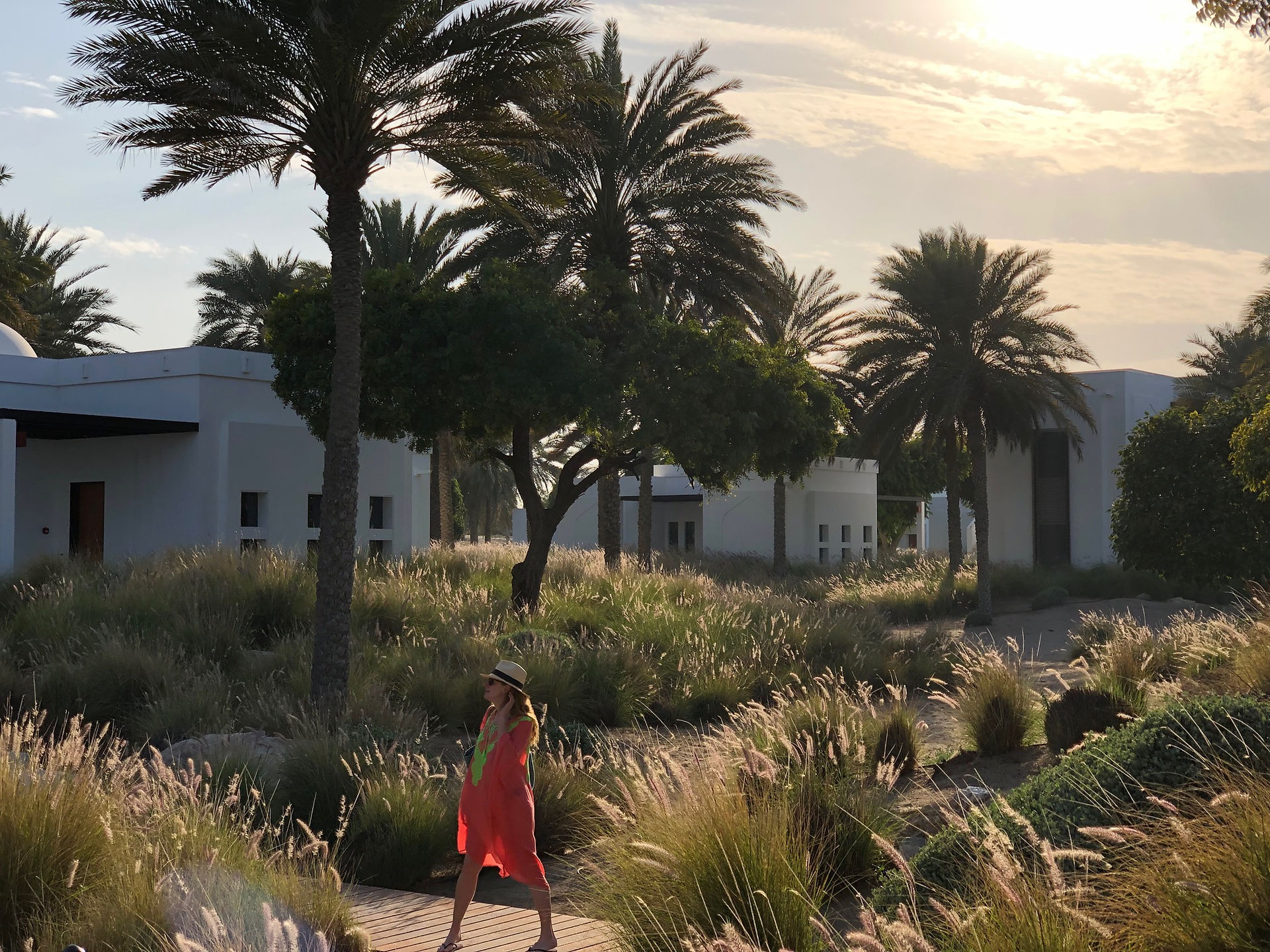 Woman in the garden at The Chedi Muscat