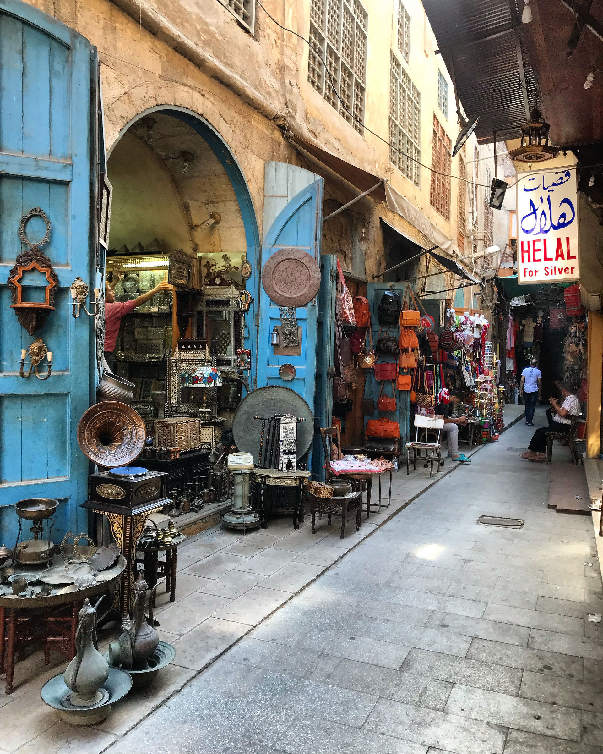 Shops in Khan El Khalili souq Cairo
