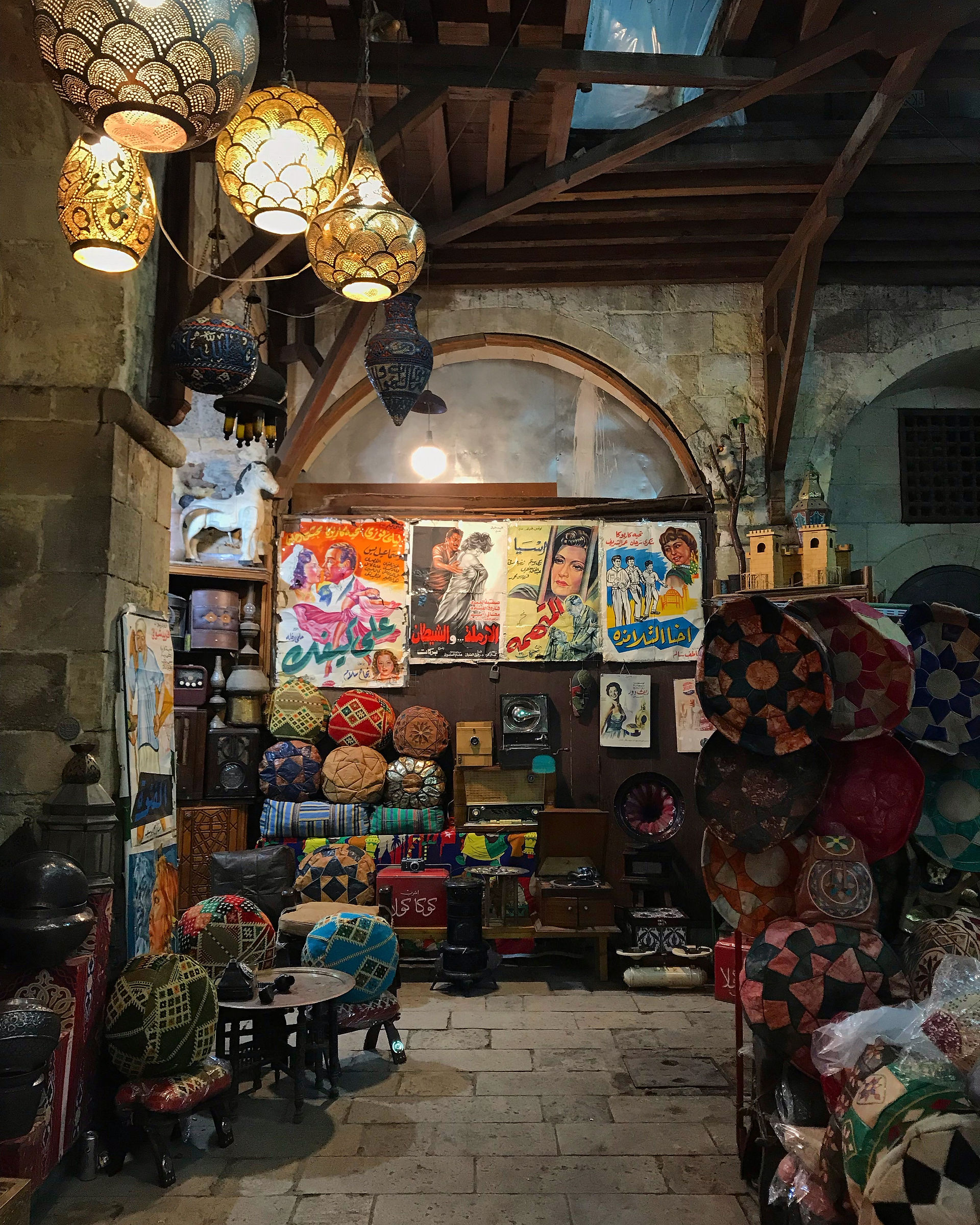 Antiques in Khan El Khalili souq Cairo