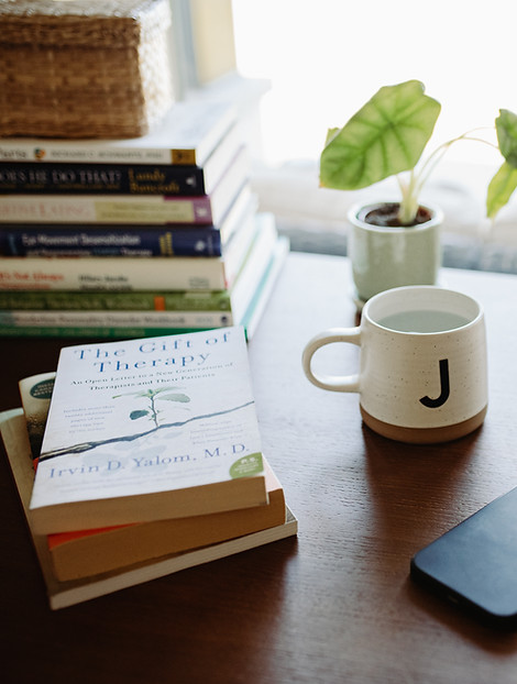 stack of mental health books