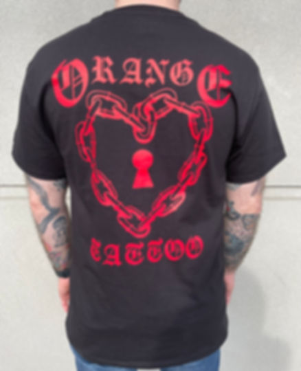 Champion Brand Orange Tattoo Chain Heart T-Shirt