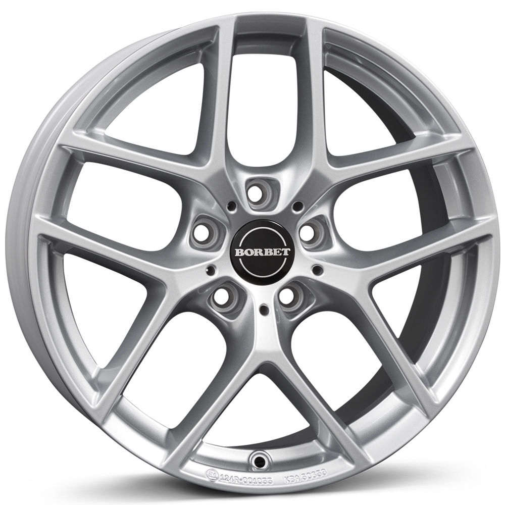 Borbet Y Silver 17 Inch 7.5J 45 Offset 5x112 72.5mm 650Kg