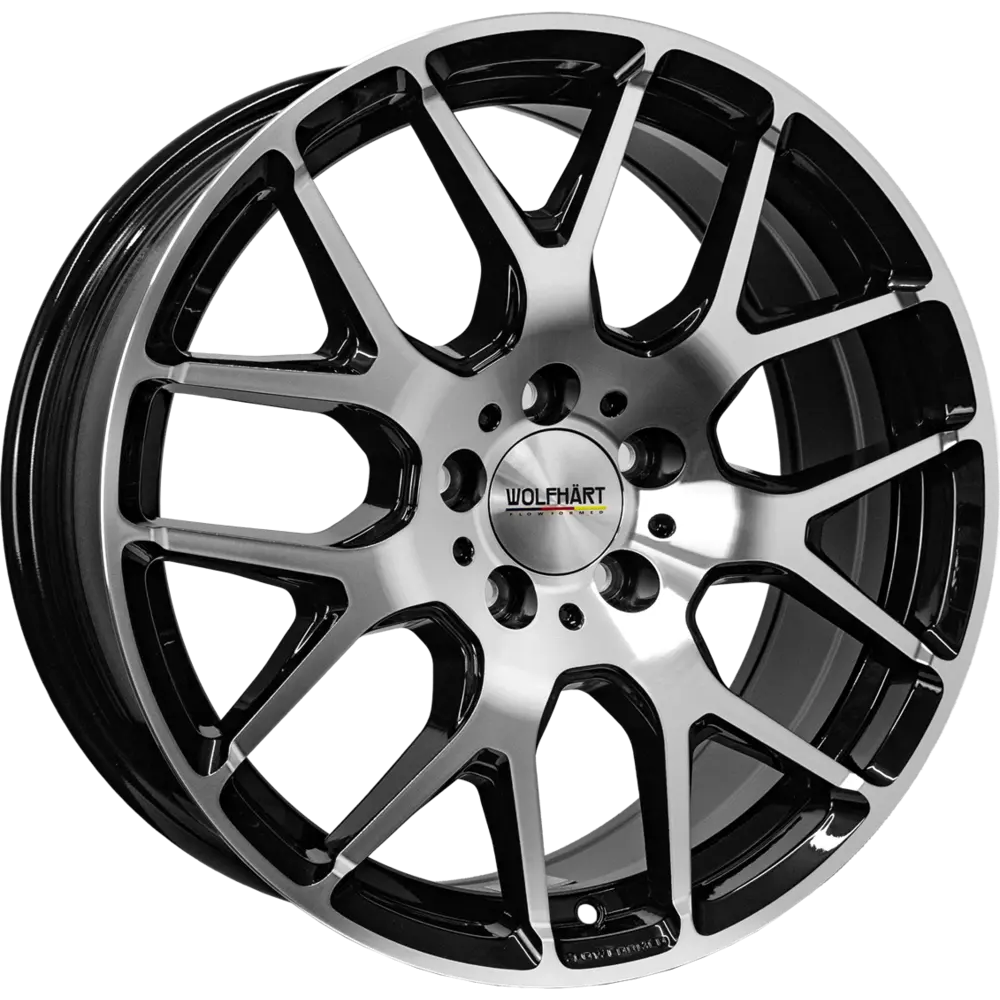 Wolfhart Flowformed Munich 3 Gloss Black Polished 8x18 42 5x120 72.6mm 875Kg
