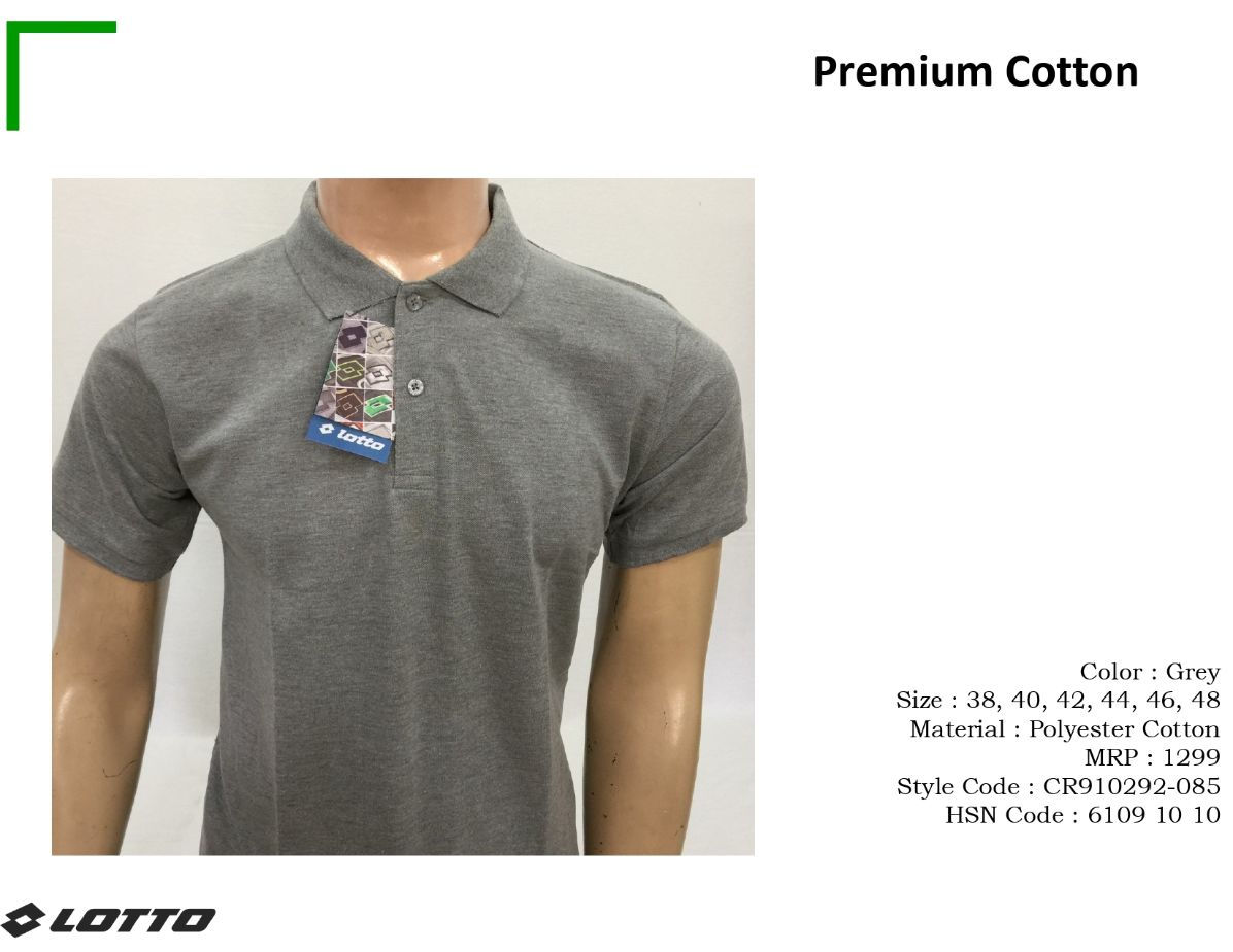 Lotto Premium Cotton T shirts Grey Color