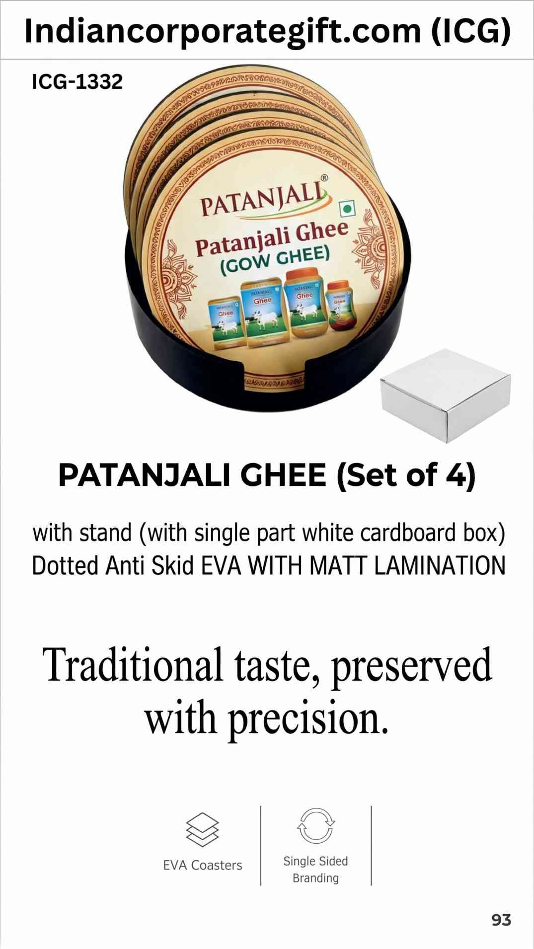 Patanjali Ghee Coasters Set of 4 ICG-1332 - Lowest Price Near Me by ICG