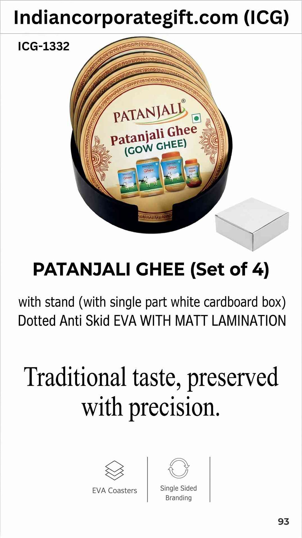 Patanjali Ghee Coasters Set of 4 ICG-1332 - Lowest Price Near Me by ICG