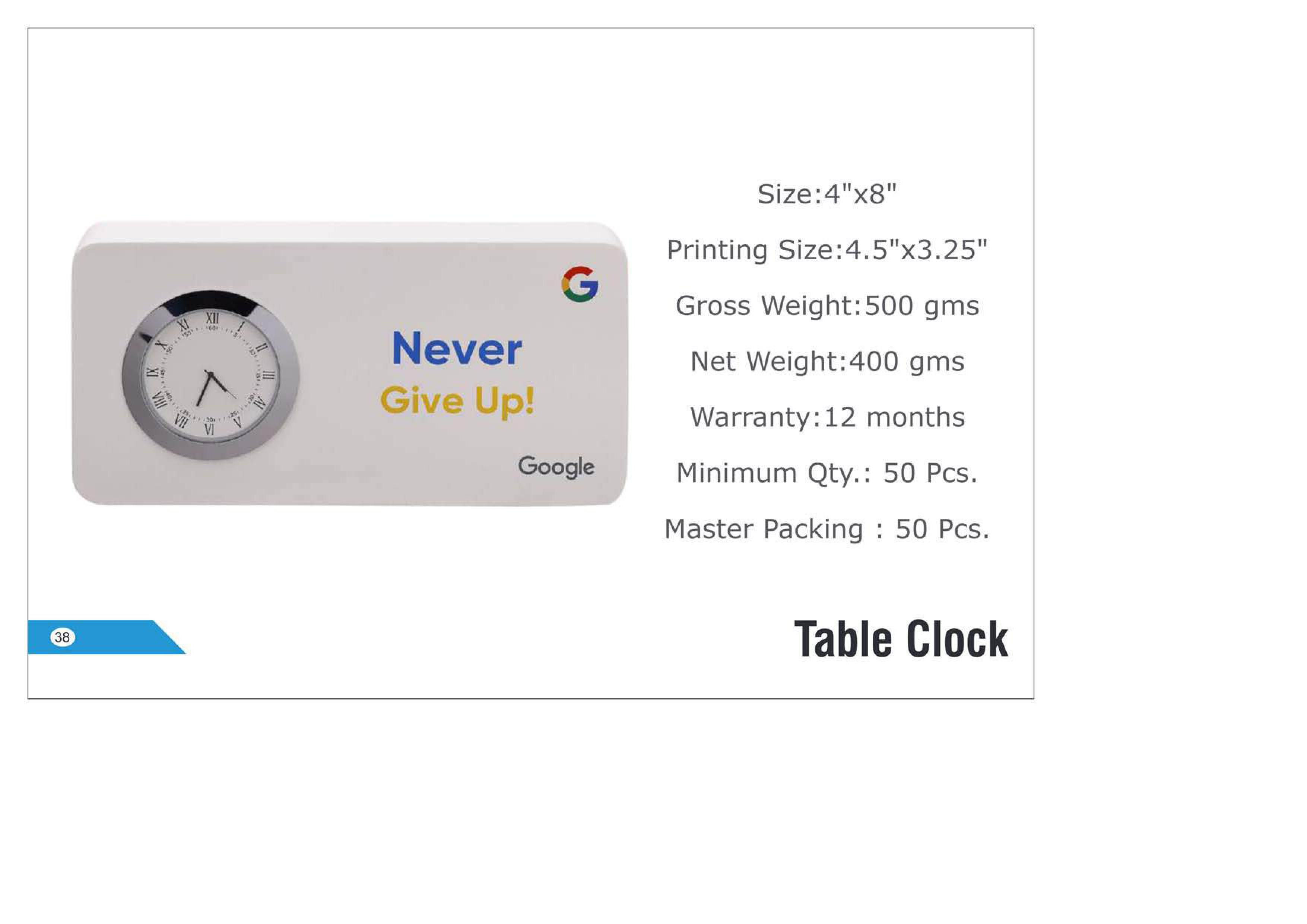 Modern Wooden Case Analog Table Clock for Office Desk Study Room Home Decor