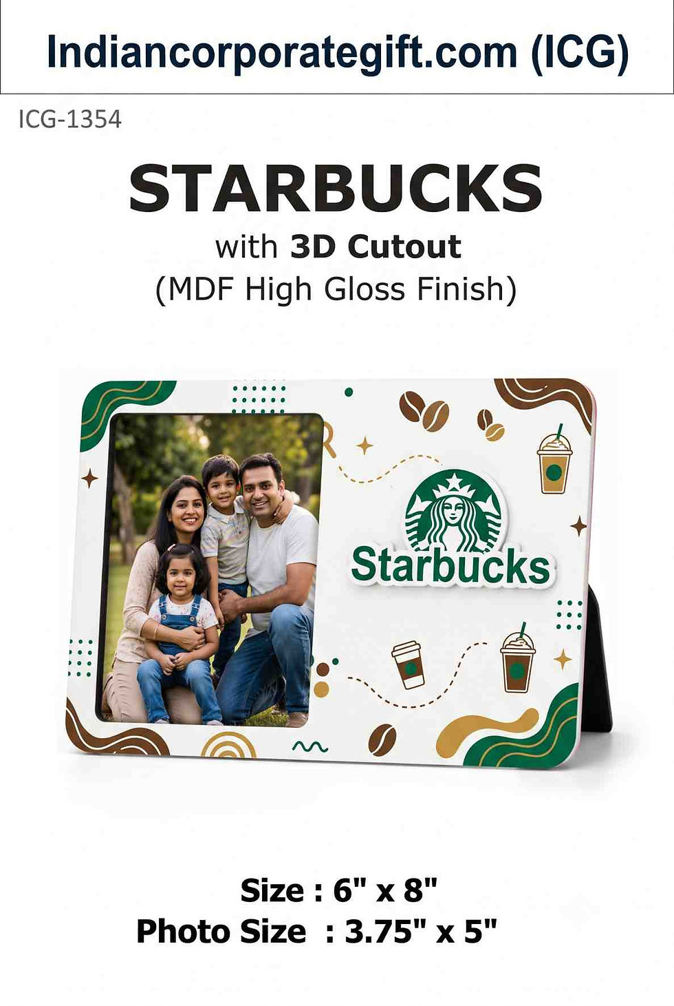 MDF High Gloss Photo Frame with 3D Cutout ICG-1354 at Low price in Noida