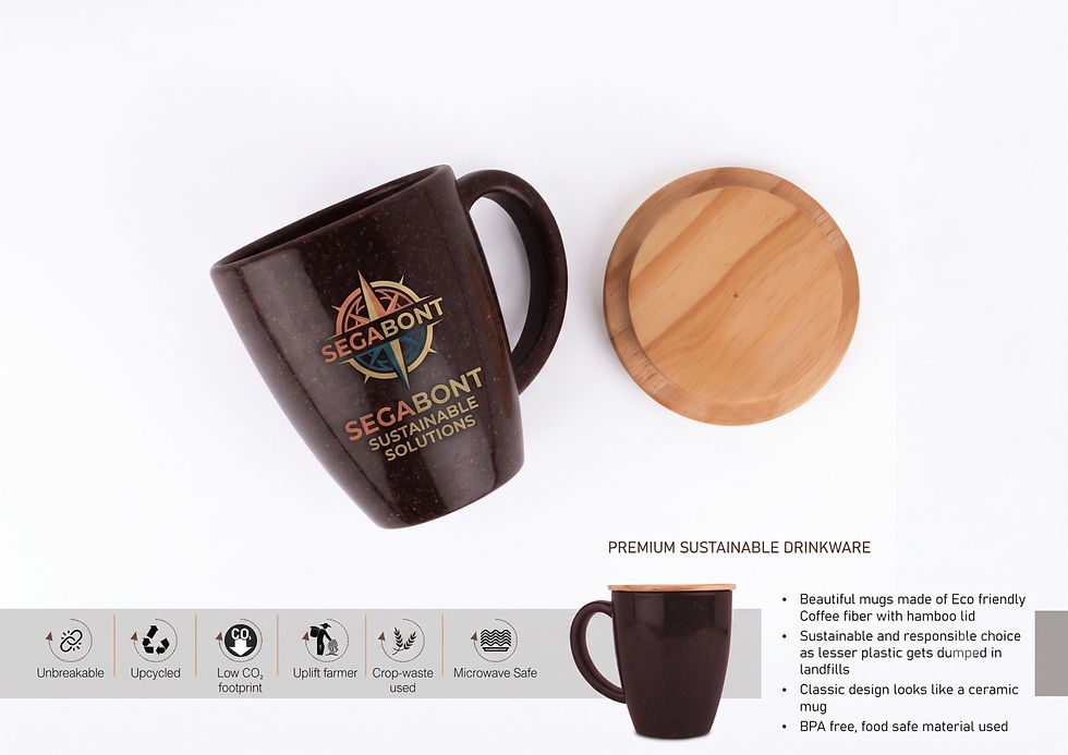 Coffee-Fiber Mug with Bamboo Lid CI-IMP-1132 - By Indian Corporate Gift (ICG)