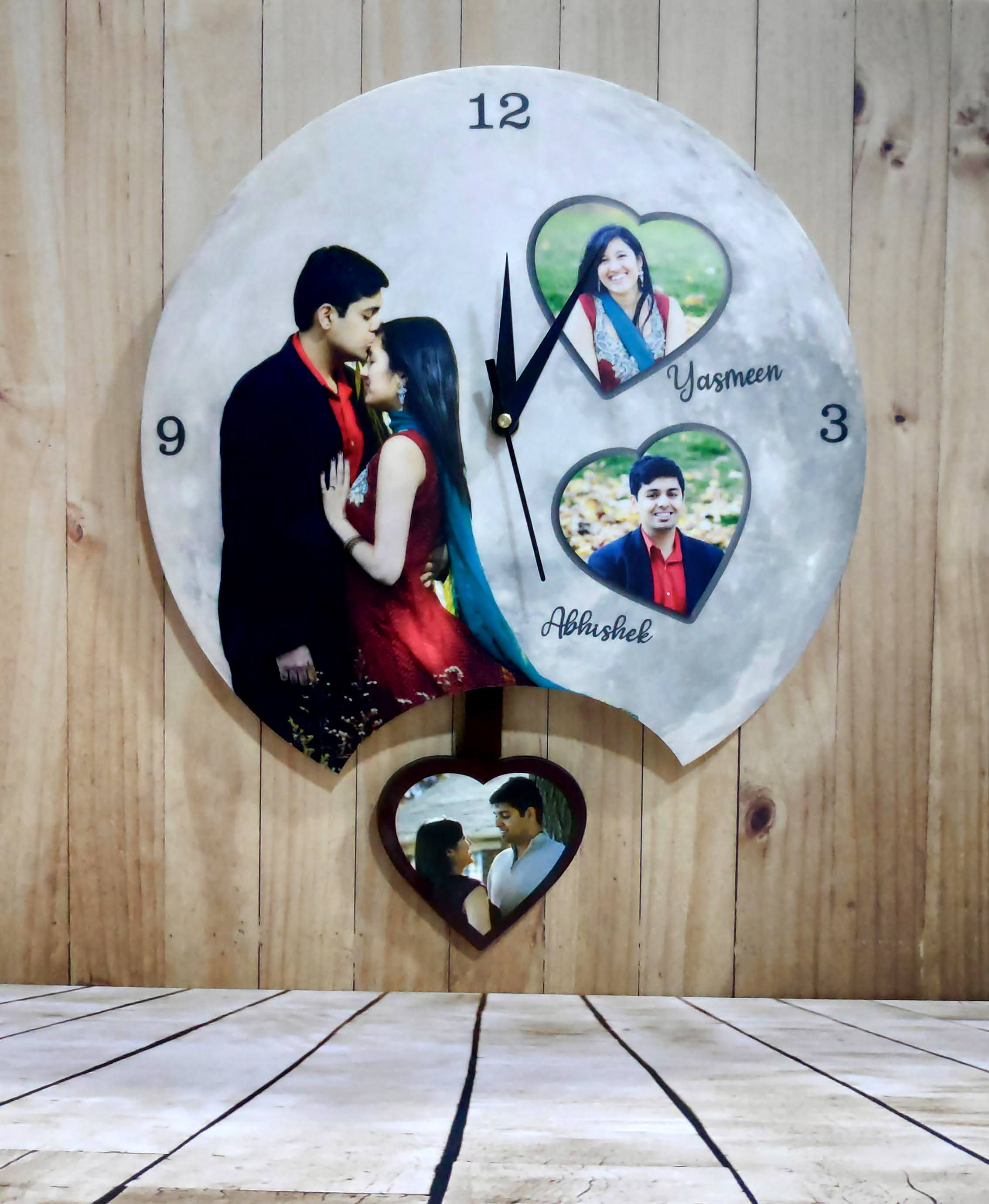 Personalised 3 D Moon Pendulum Clock CI- 26