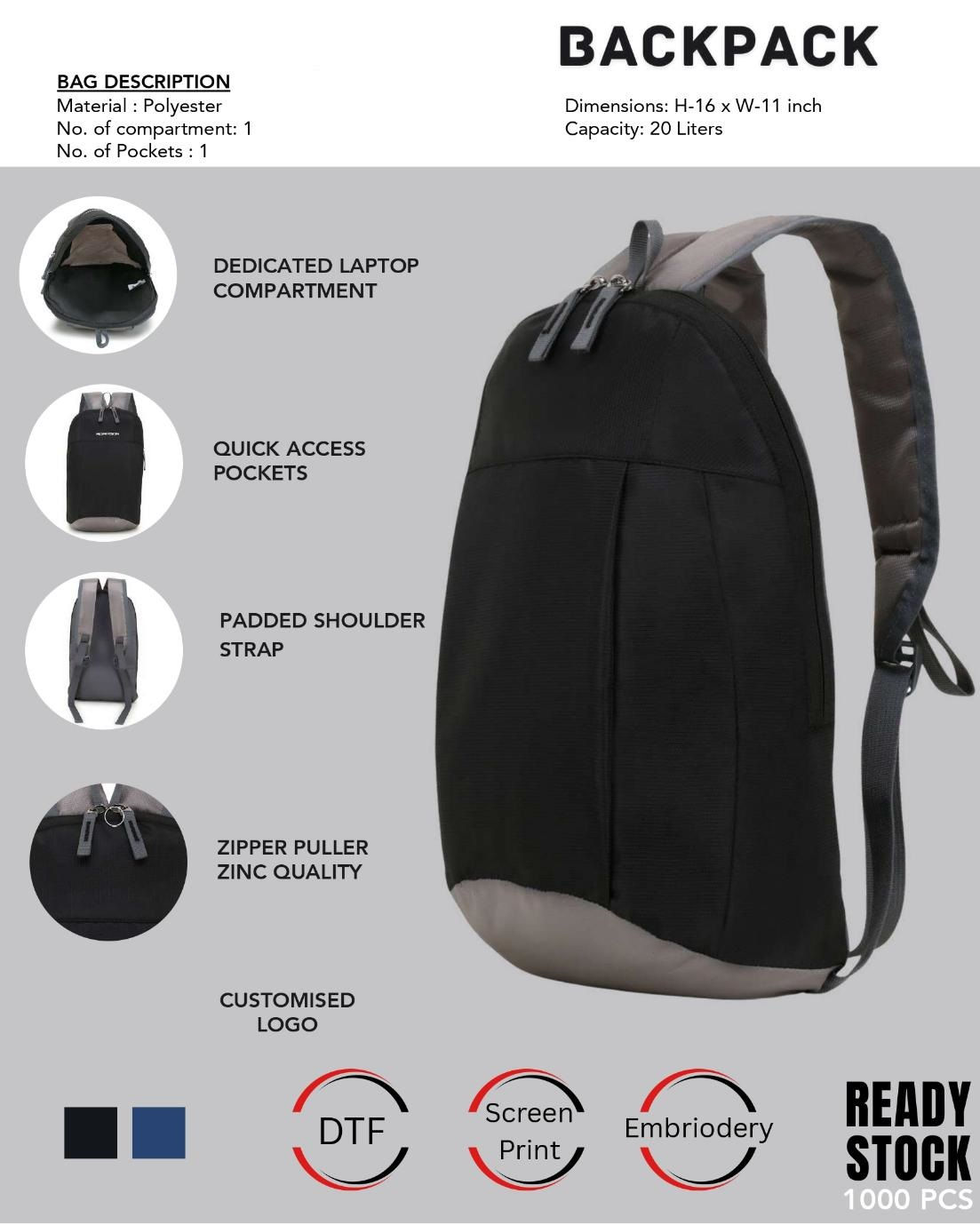 Laptop Backpack with Bottle Pocket and Front Organizer-32