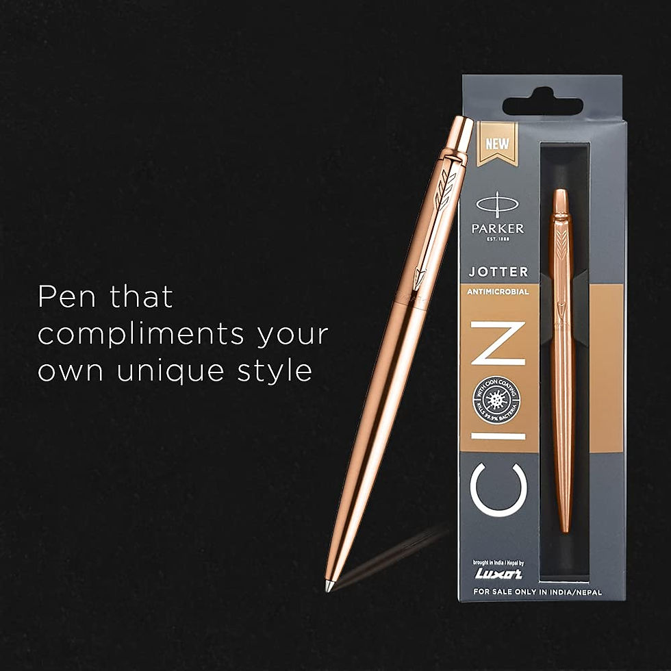 थंबनेल: Parker Jotter Anti Microbial Stainless Steel Ball Pen - CION Coated (Ink - Blue)