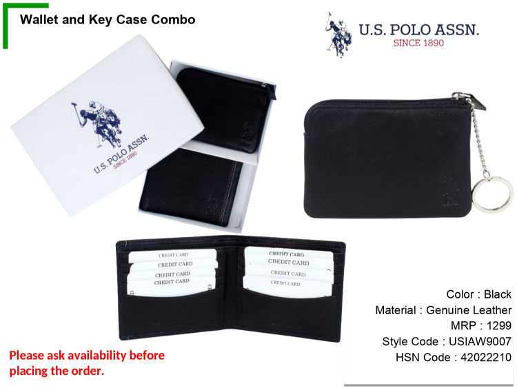 U.S. Polo Assn. Genuine Leather Wallet & Key Case Combo