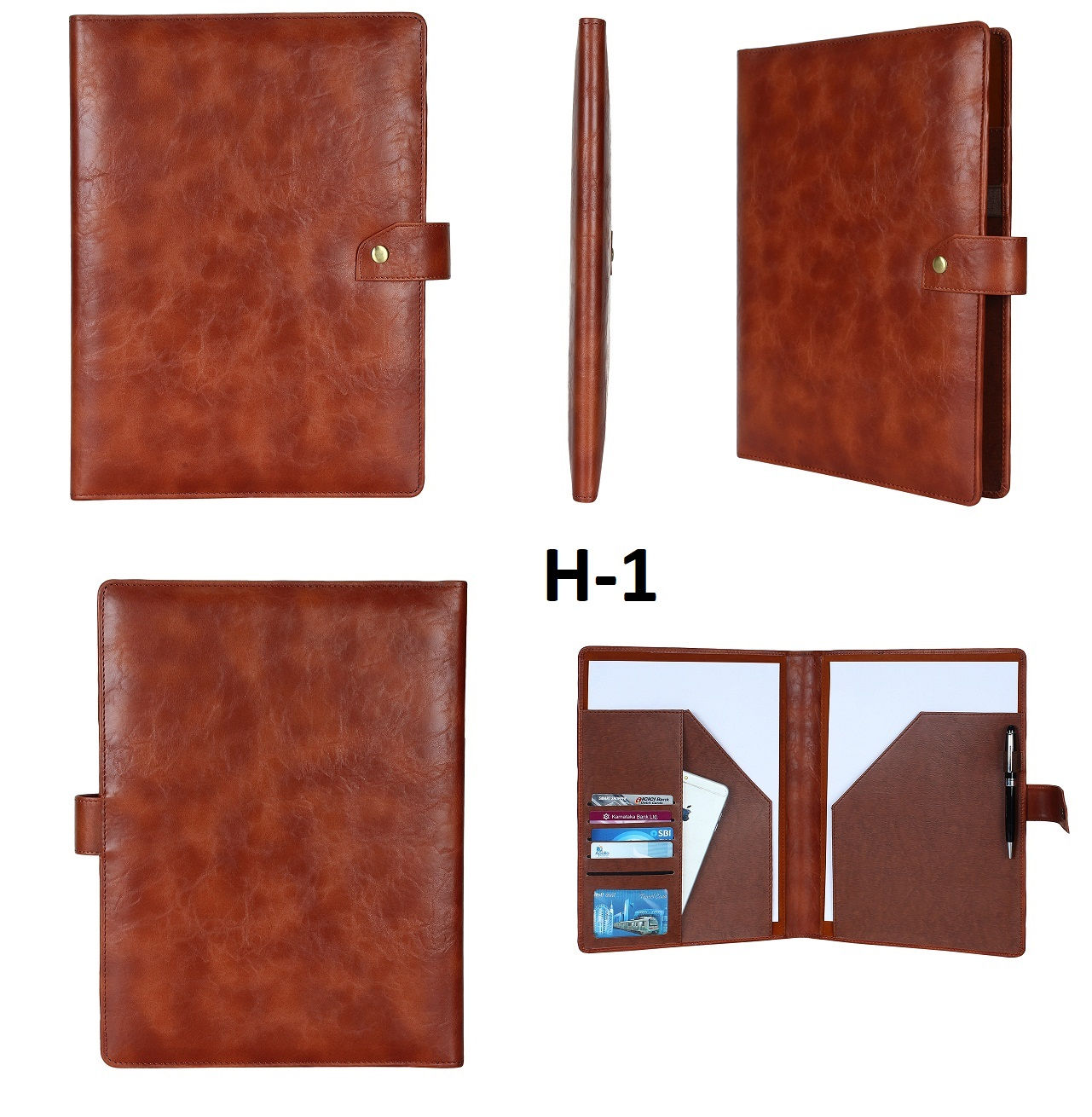 Conference Folder-Tan Crackle H-01