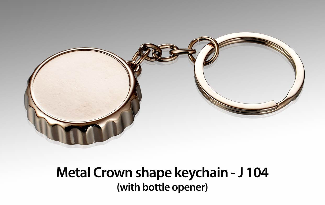 Metal Crown shape keychain with bottle opener J-104