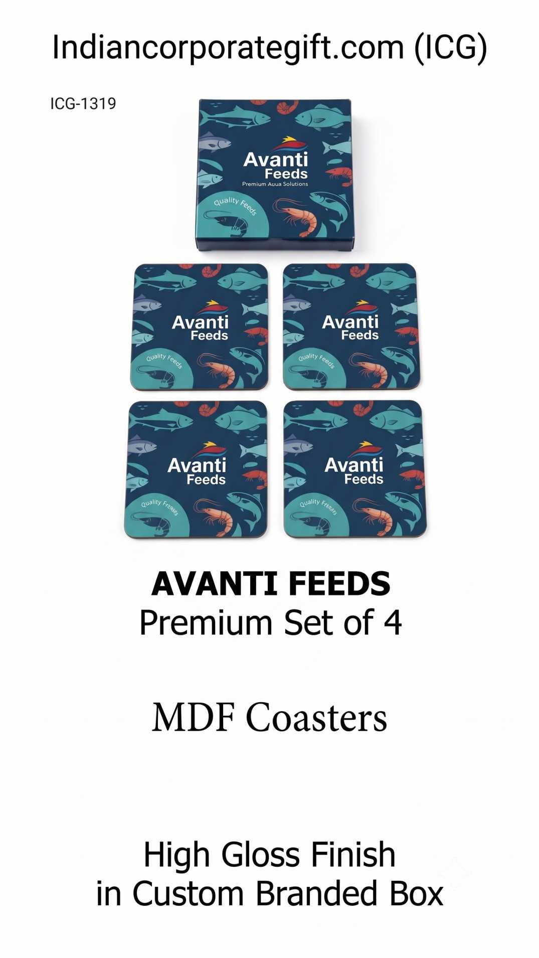 MDF Coasters Set of 4 in Custom Box ICG-1319 at Best Price in Noida– by ICG