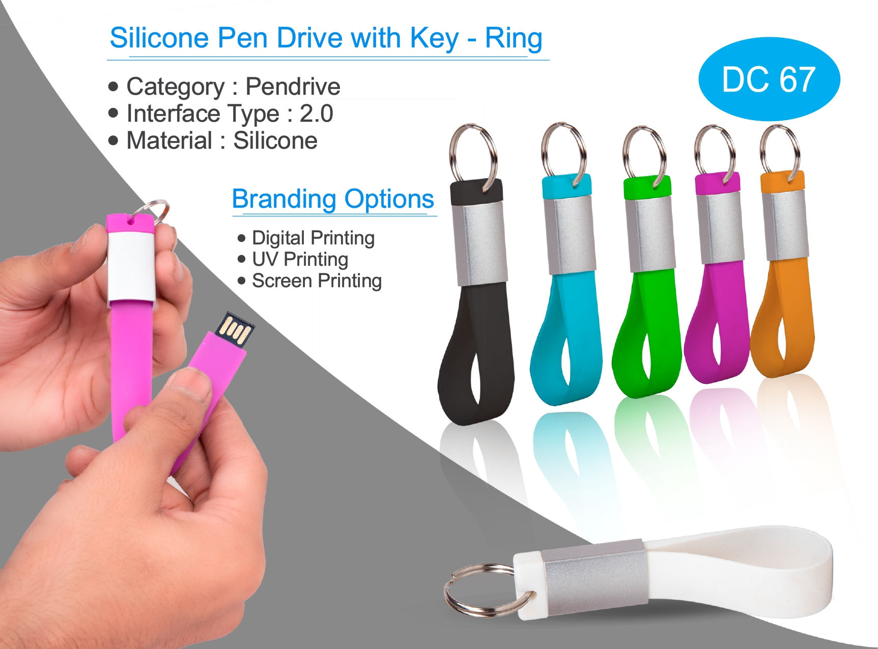 Silicone Pen Drive with Key - Ring DC-67