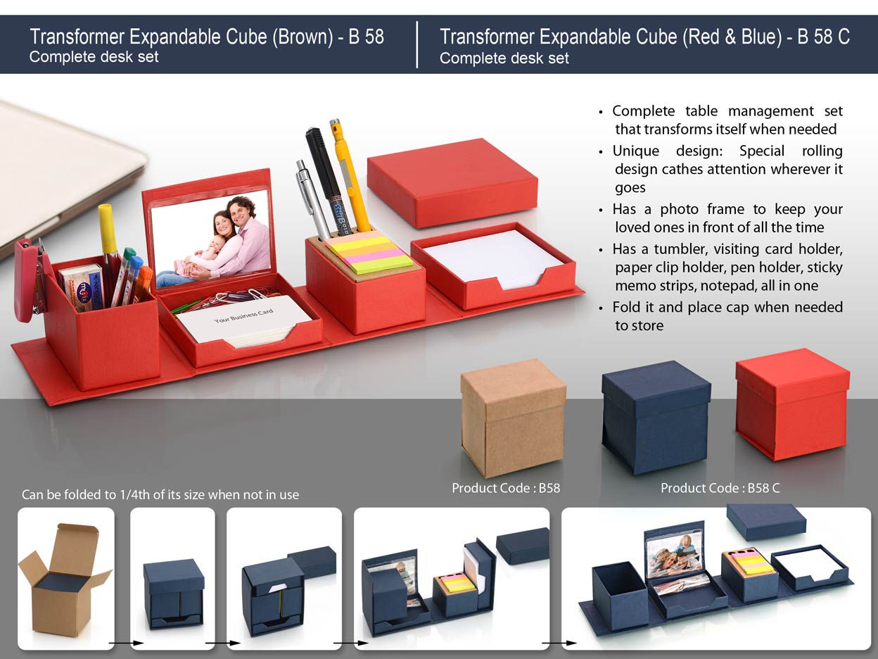 Transformer expandable cube: complete desk set B-58