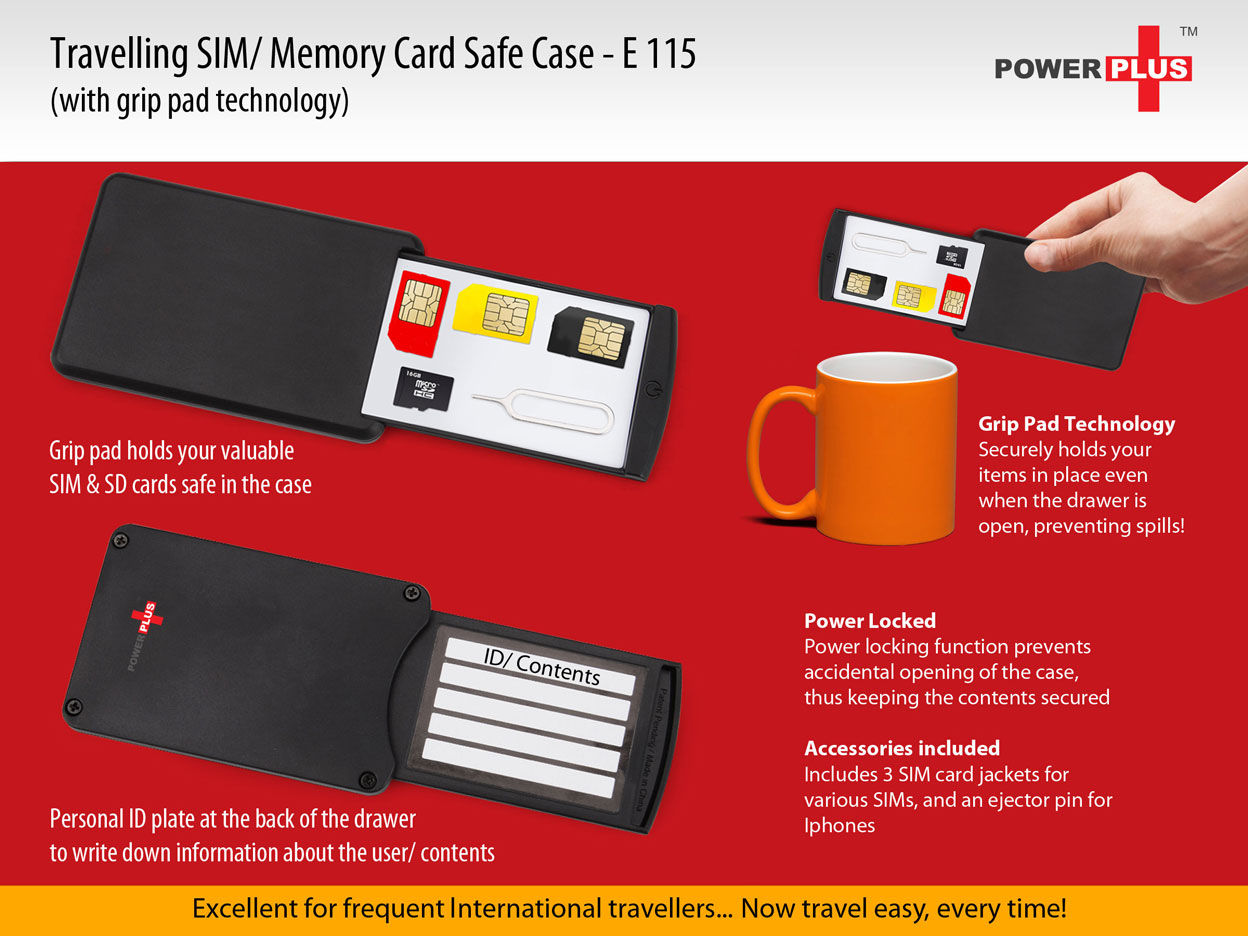 Travelling SD/Sim card safe case E-115