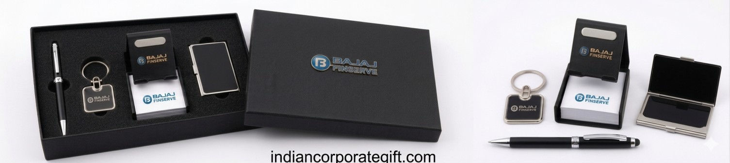 Premium 4-in-1 Executive Corporate Gift Set for Bajaj Finserv | Customized Metal