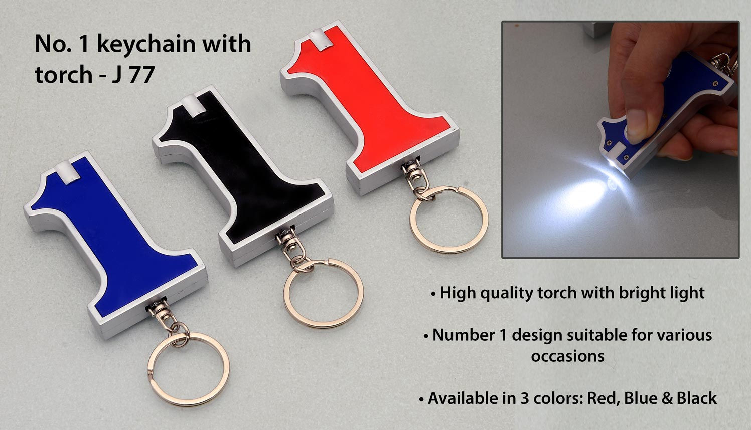 No. 1 keychain with torch J-77