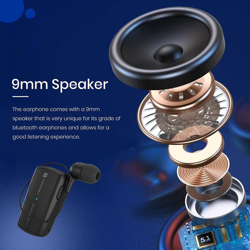 Thumbnail: Portronics Harmonics Klip 4 Retractable Bluetooth Music & Calling Earphone