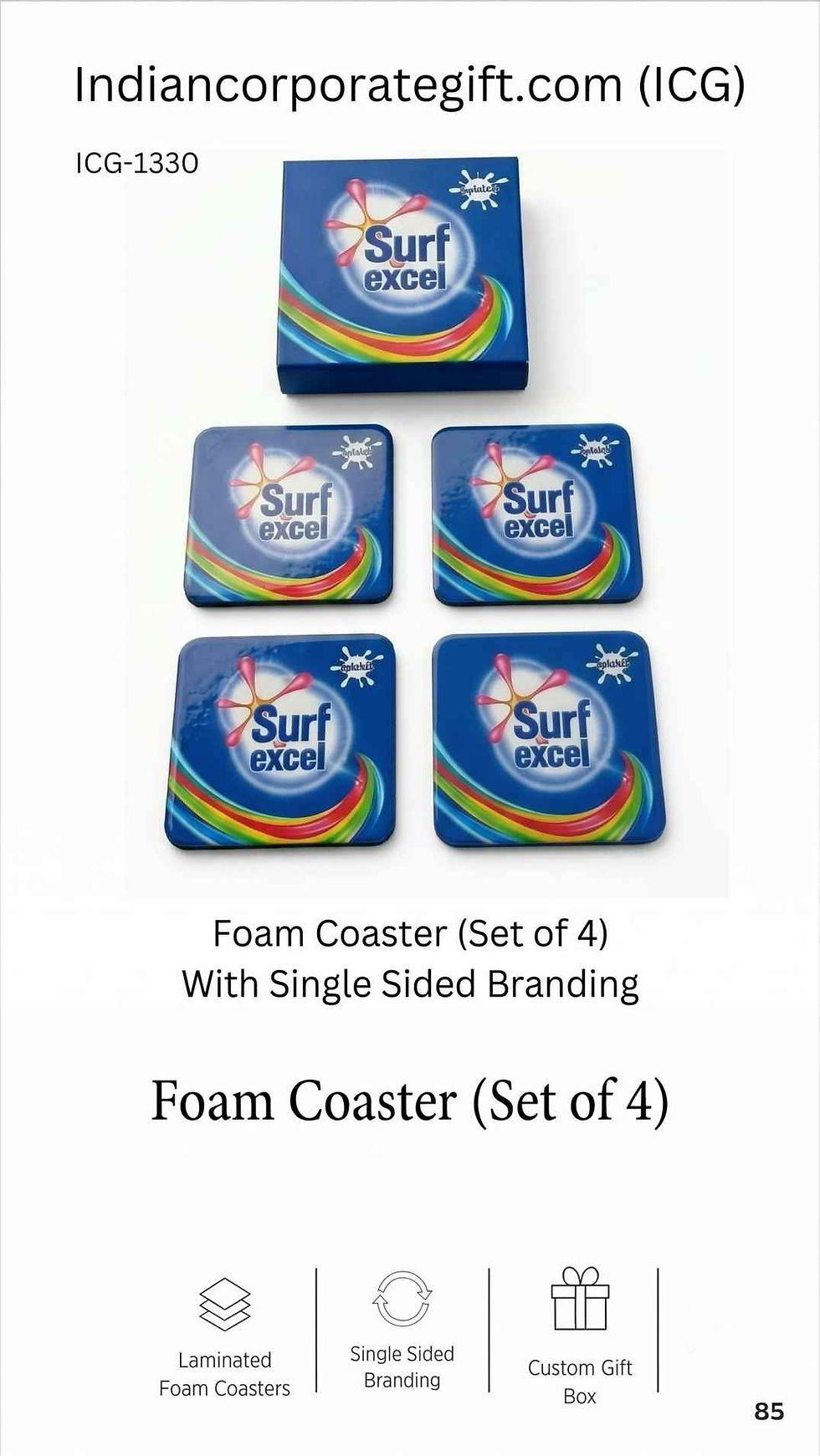Foam Coaster Set of 4 with Lamination ICG-1330 at Lowest Price Near Me by ICG