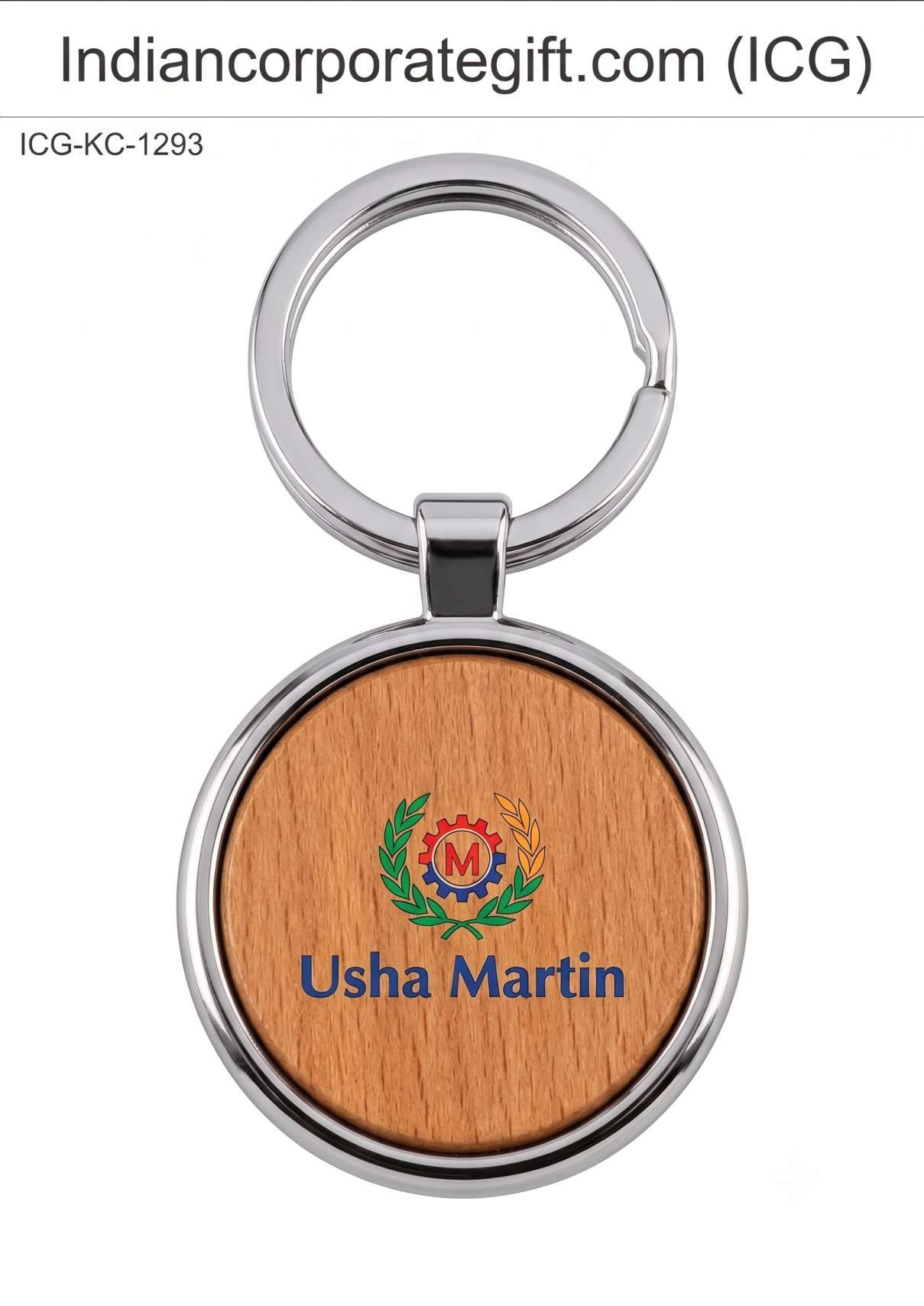Round Wooden Metal Keychain ICG-KC-1293, Vendors in Noida by ICG