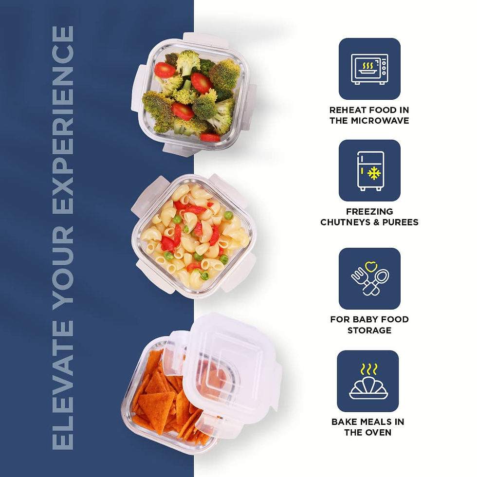 Miniaturbild: SOPL-OLIVEWARE Bounty Borosilicate Glassware Lunchbox, Microwave & Freezer Safe