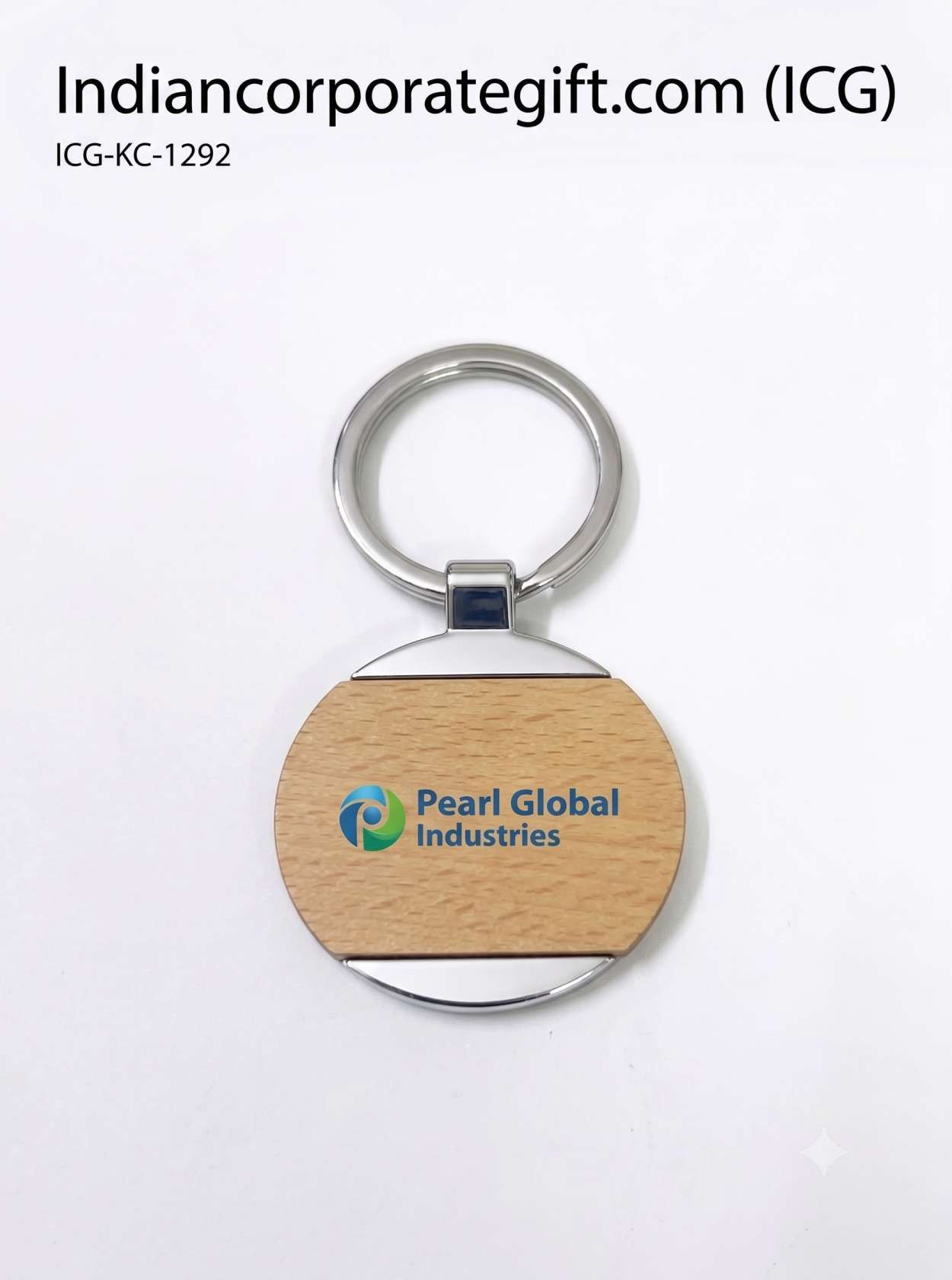 Round Wooden and Metal Keychain ICG-KC-1292 at Lowest Rates in delhi- by ICG