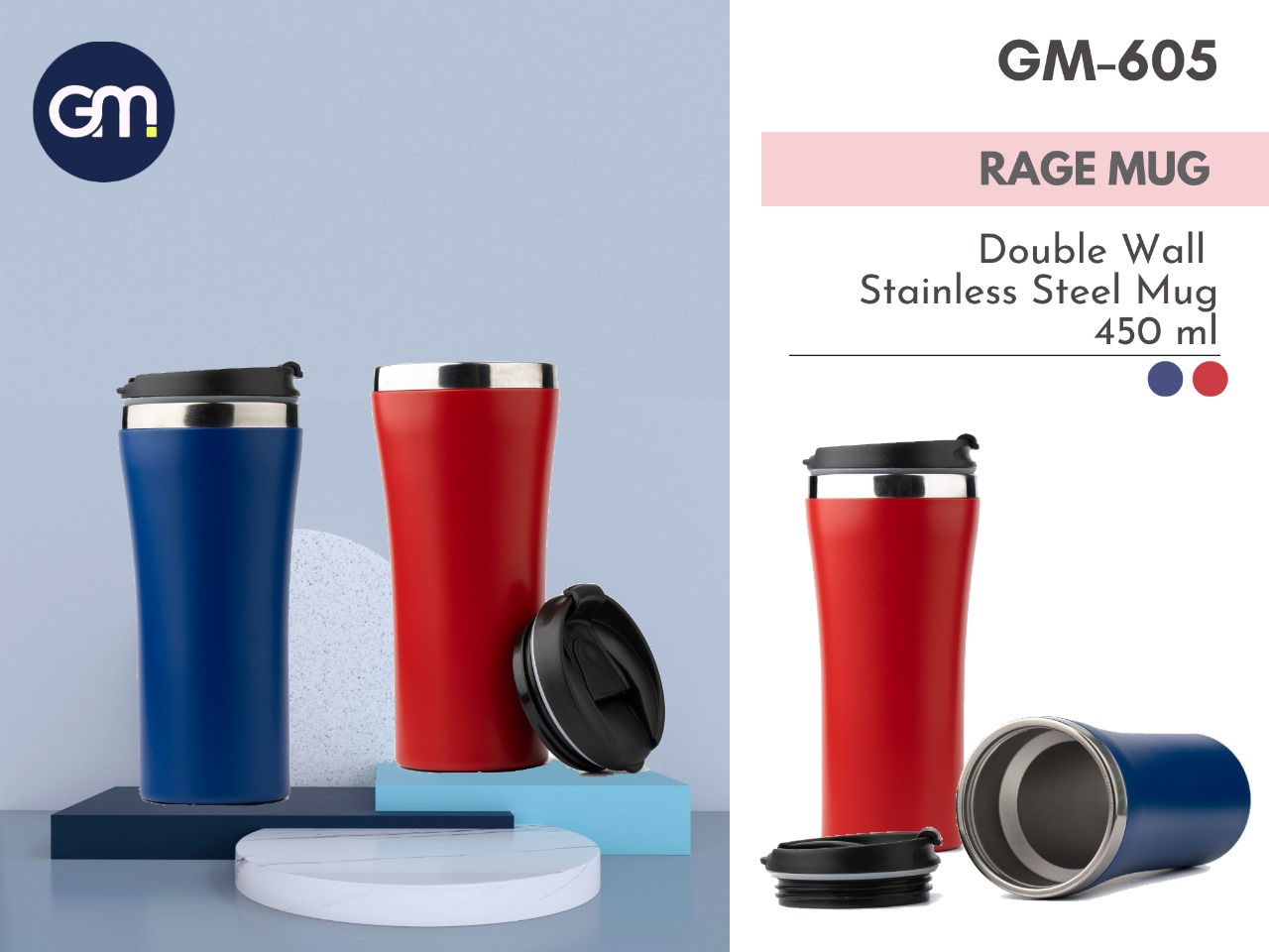 RAGE MUG -Premium Stylish DOUBLE WALL MUG with Lid(450 ML)