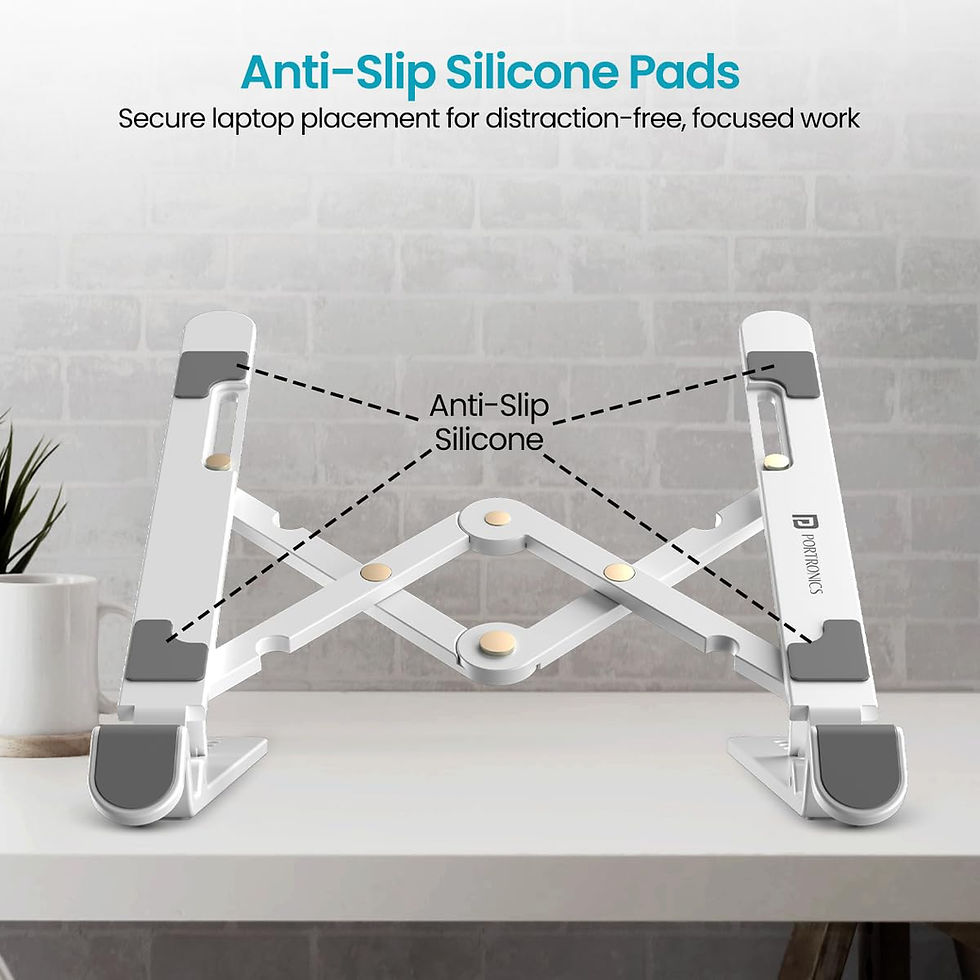 Thumbnail: Portronics My Buddy K Lite Foldable Laptop Stand with Adjustable Heights