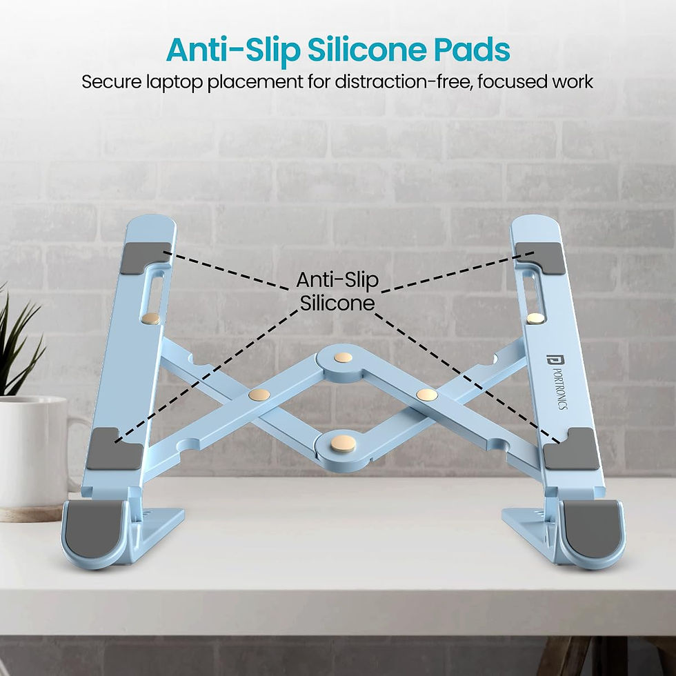 Thumbnail: Portronics My Buddy K Lite Foldable Laptop Stand with Adjustable Heights, Anti-S