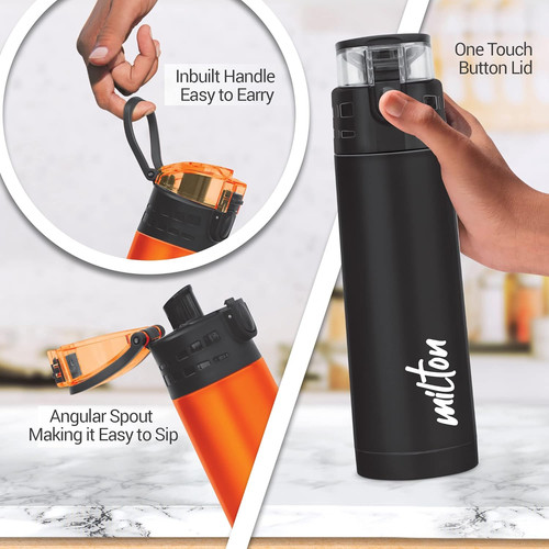 Milton Atlantis 600 Thermosteel Insulated Water Bottle, 500 ml